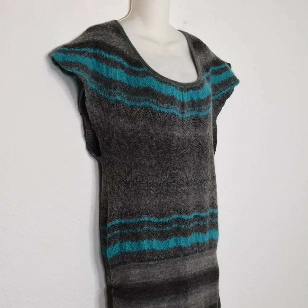 Free People Sweater Dress Tunic Sz M Mini Wool Blend Southwestern Boho Cowgirl